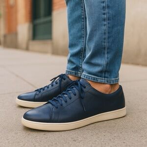 *Cole Haan GrandPro Tennis Shoes Mens Size 12 Navy Blue Leather Lace Up Casual